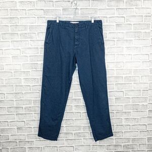 ORLEBAR BROWN Men's Navy Blue Chino Pants in cotton twill size 34